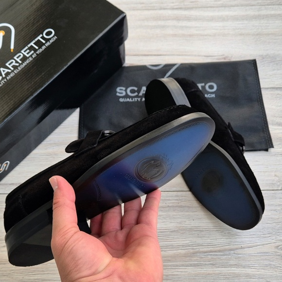 Men's Suede Leather Buckle Loafers - Picture 3 of 6